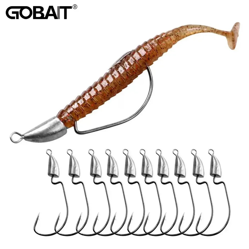 10PCS Metal Jig Head Worm Hook 3.5g 7g 10g 20g Weight Crank Fishhooks Gear Sinker Pesca for Lure Texas Rig Fishing Tackle Kit