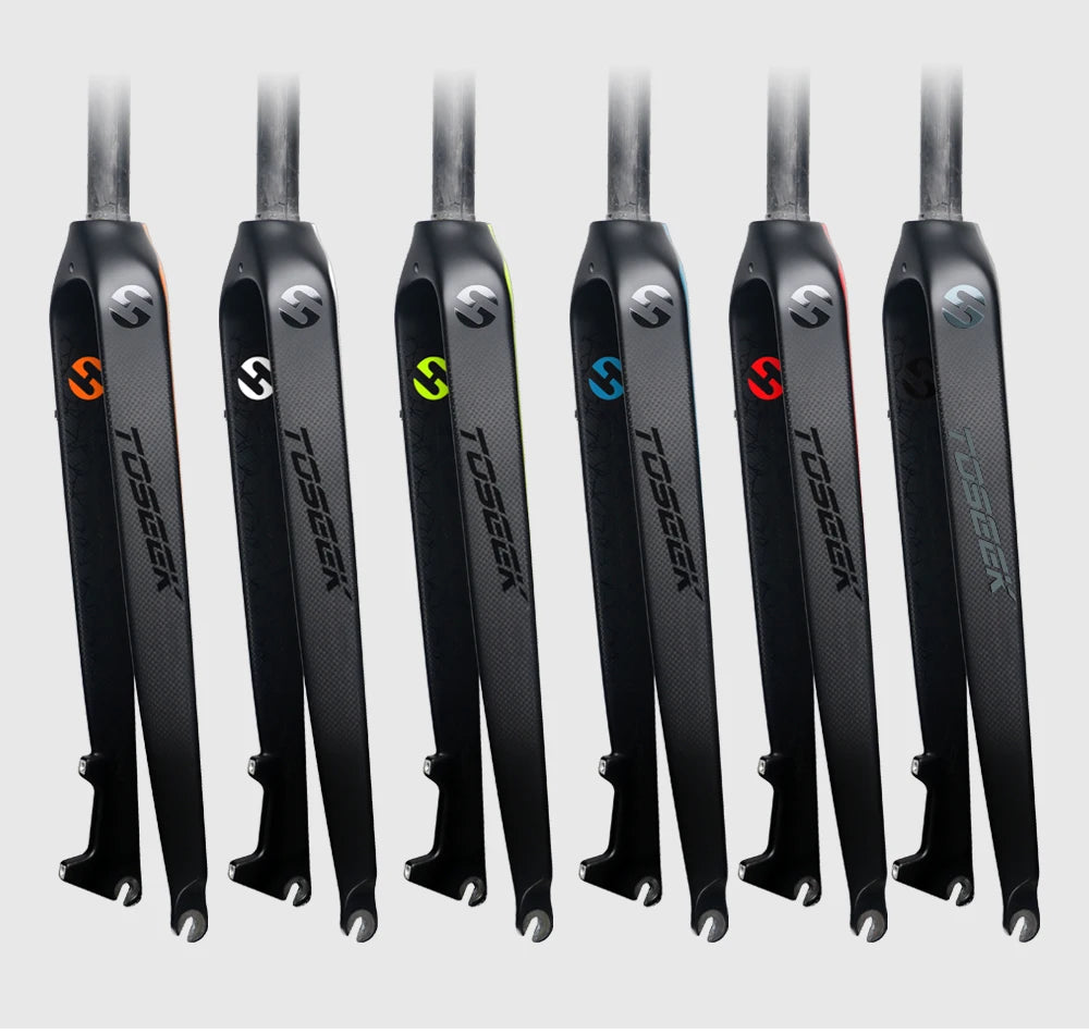 TOSEEK T800 Carbon Fiber Rigid Fork MTB Bike Forks Mountain Bicycle Front Fork 26er 27.5er 29er Steerer Tube 1-1/8" 28.6mm