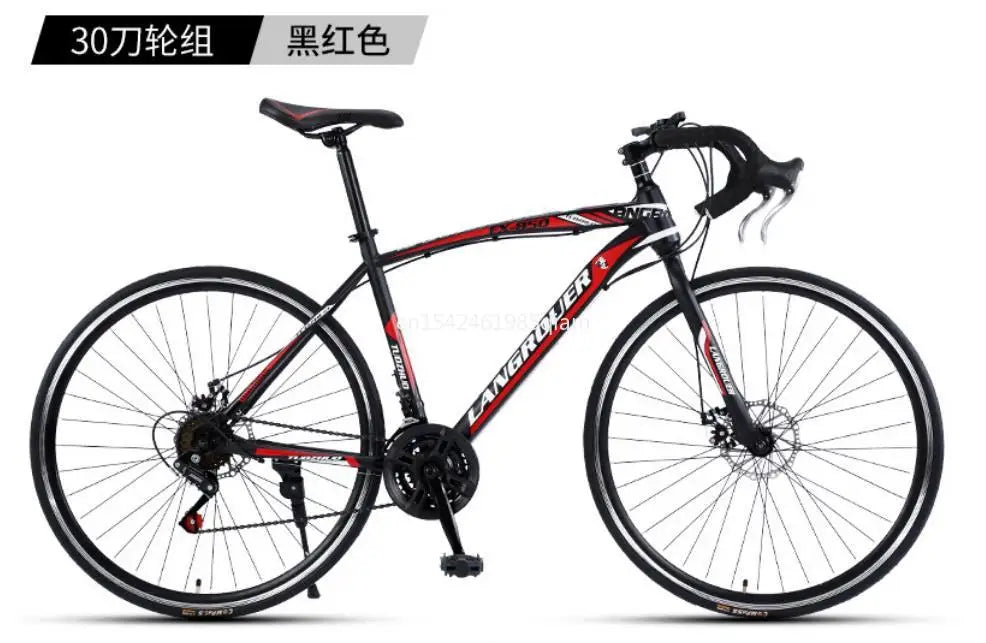 2027Curved handle Road Bike 700C Variable Speed Mountain Bike Student Adult BICYCLE Double Disc Brake Bike Rennrad Carbon