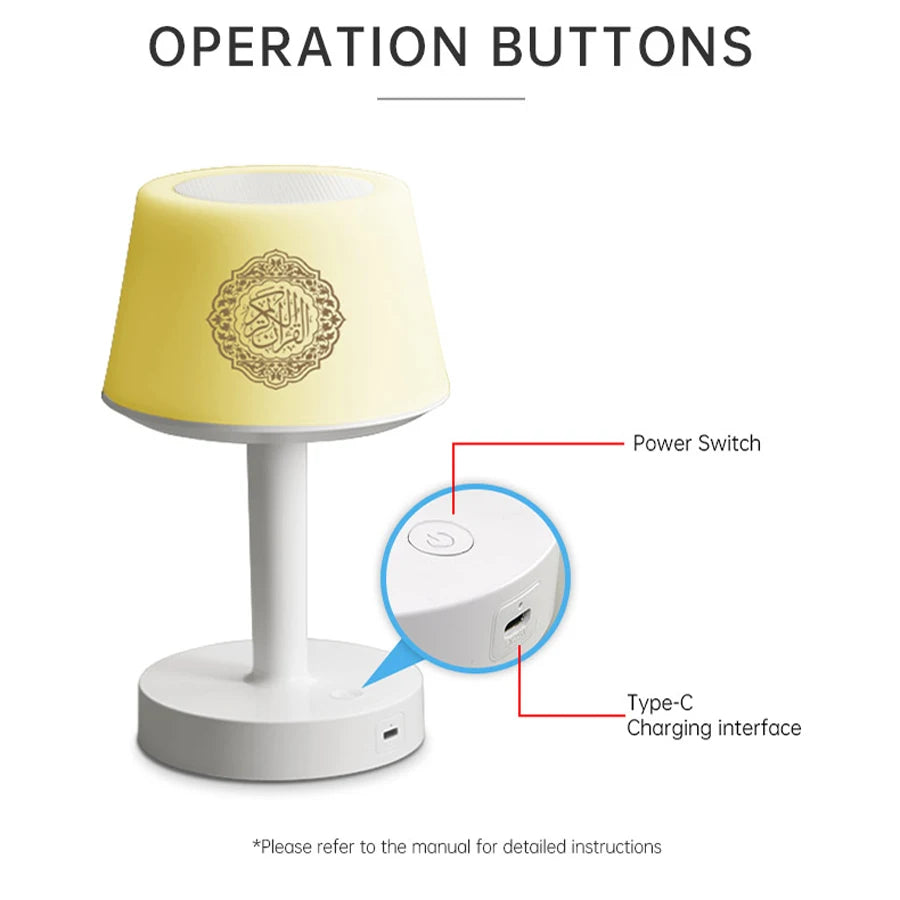 Islamic Arabic Quran Muslim Ramadan Azan Koran Night Light Bright Lamp Wireless Bluetooth Speaker Portable Islam Arab Holy Music