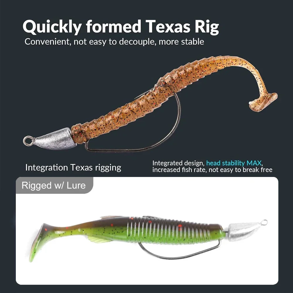 10PCS Metal Jig Head Worm Hook 3.5g 7g 10g 20g Weight Crank Fishhooks Gear Sinker Pesca for Lure Texas Rig Fishing Tackle Kit
