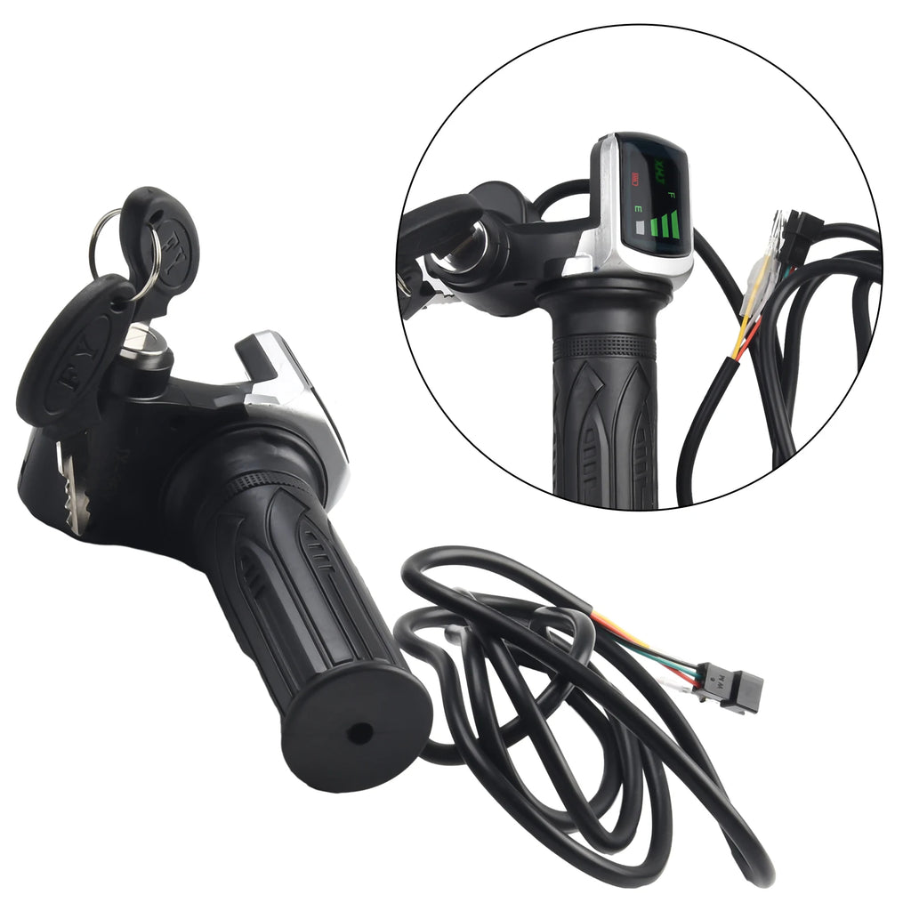 36/48V E-Bike Throttle Accelerator Electric Scooter Grip Handlebar With LED Display Electric Bicycle Accessories