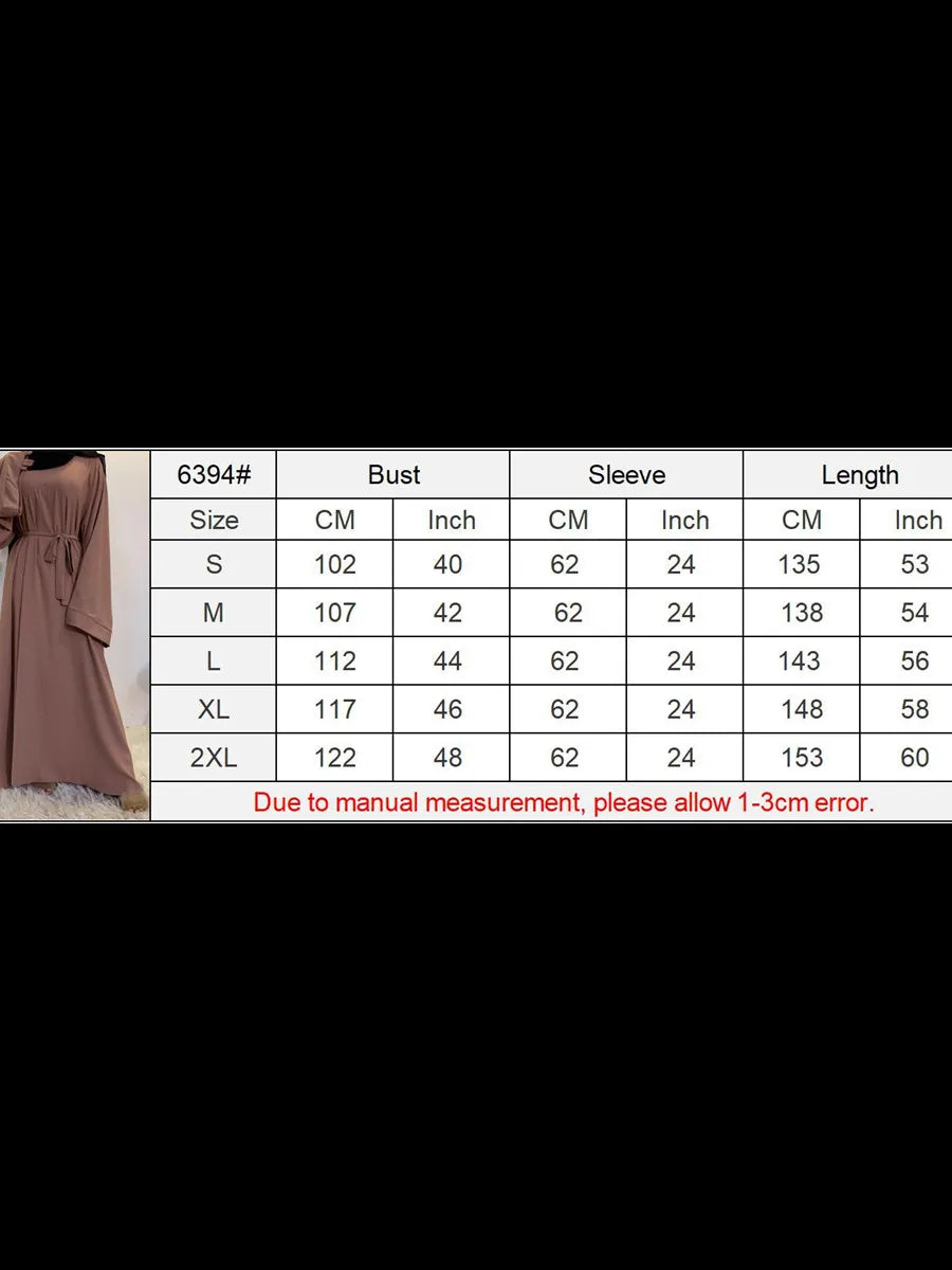 Muslim Women Arabic Dubai Eid Abaya Plus Size Long Dress Modest Ramadan Solid Color Prayer Robe Kaftan Femme Islamic Clothing