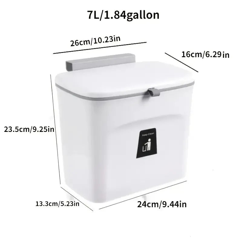 Kitchen Wall Mounted Garbage Bin, Household Storage Box, Flip Sliding Garbage Bin, Suitable For Bedrooms And Bathrooms