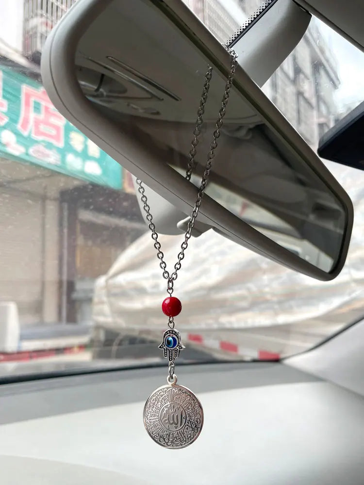 Islamic car mirror charm hand of fatima travel charm good luck charm muslim ALLAH stainless steel car pendant car hanging