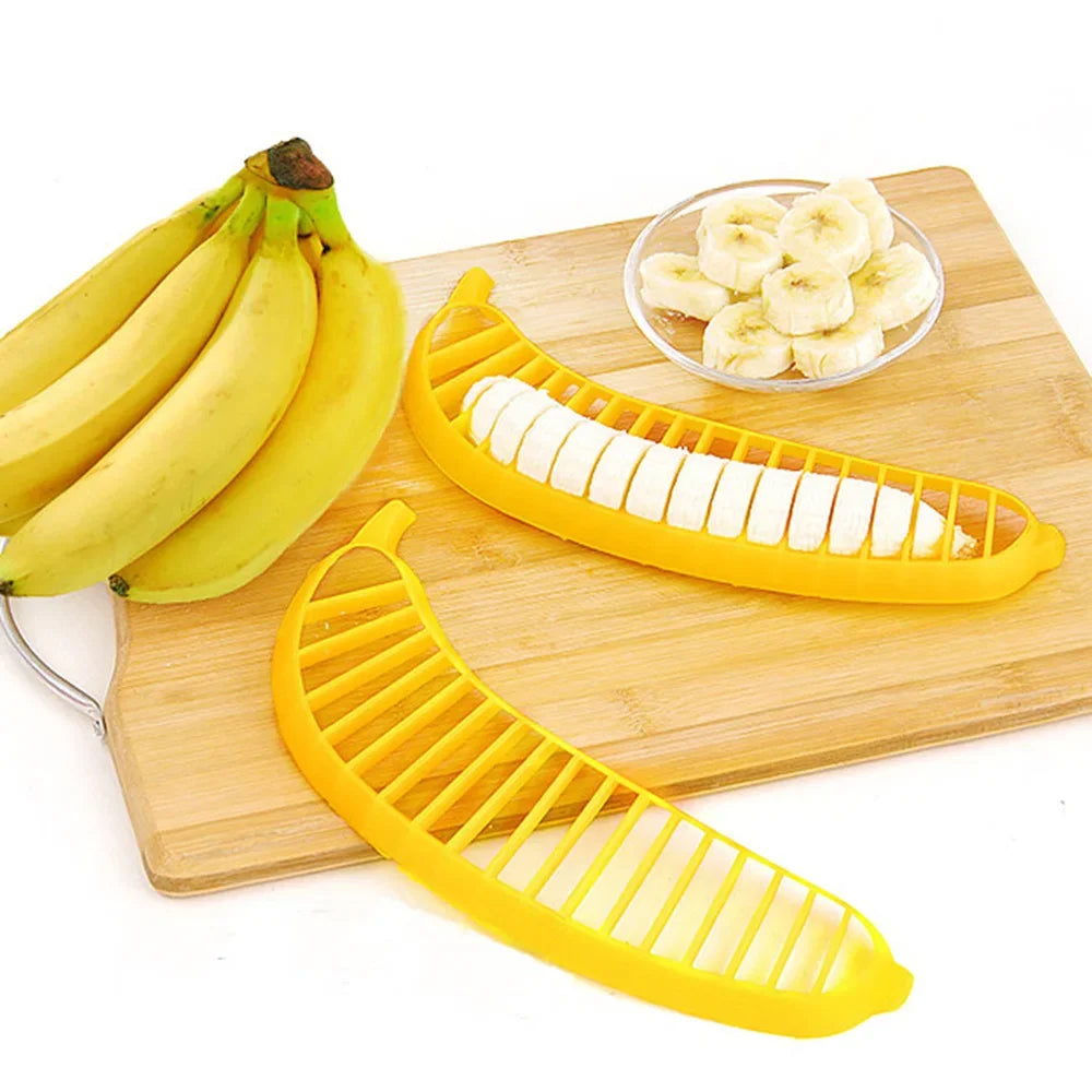 Kitchen Gadgets Plastic Banana Slicer Cutter Fruit Vegetable Tools Salad Maker Banana Chopper  Kitchen Tools Cooking Cut