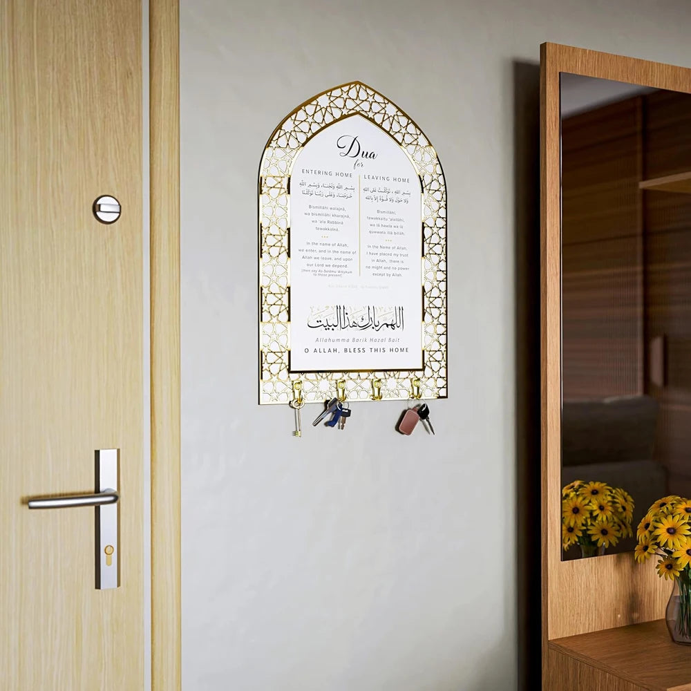 Arabic Key Holder for Islamic Wall Art,Islamic Home Decor Muslim Gift for Men and Women Ramadan Decorations for Home