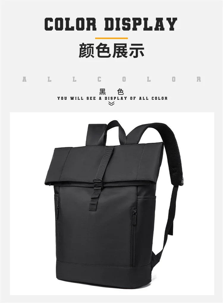 Europa und die Vereinigten Staaten: Neuer Roll-Top-Rucksack für Herren, Business- und Freizeitrucksack mit Rollverschluss.