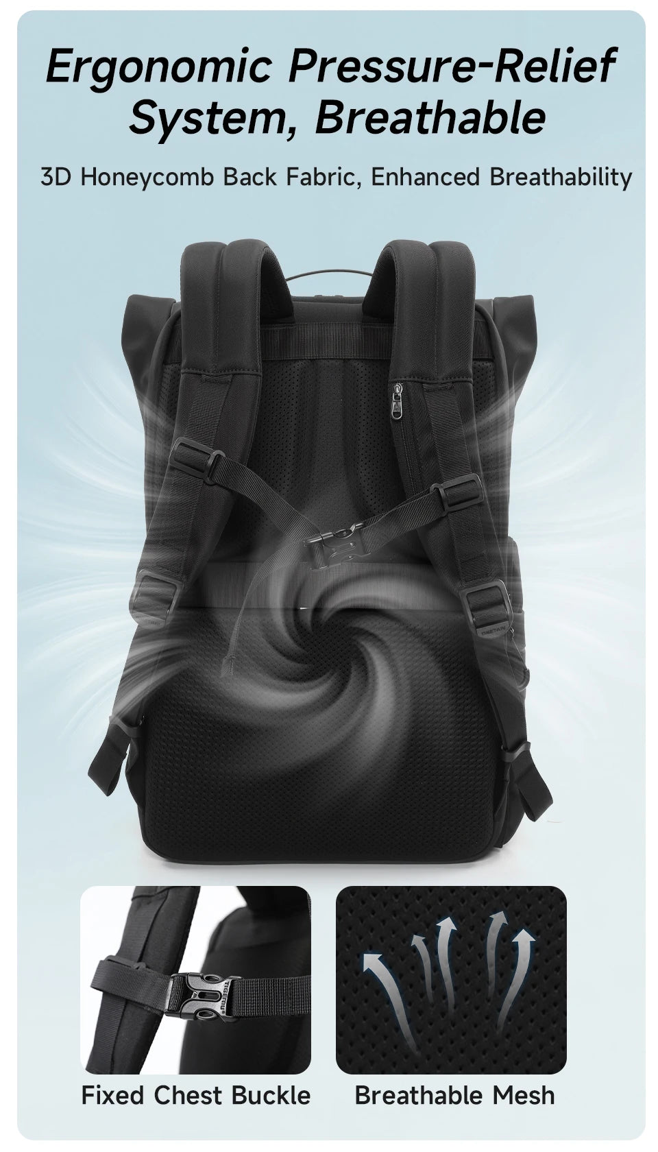 Tigernu Reiserucksack für Herren, TPU, wasserdicht, Rucksack für Herren, erweiterbar, Herrenrucksack, Business-Taschen, Schulrucksack
