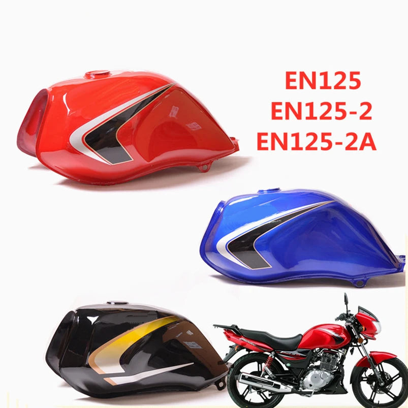 Motorrad-Kraftstofftank für Suzuki Haojue Qjmotor Dayun Haojin Qingqi Fekon für EN125-A-2-2A HJ125 QJ125 Rot/Blau/Schwarz Kraftstofftank