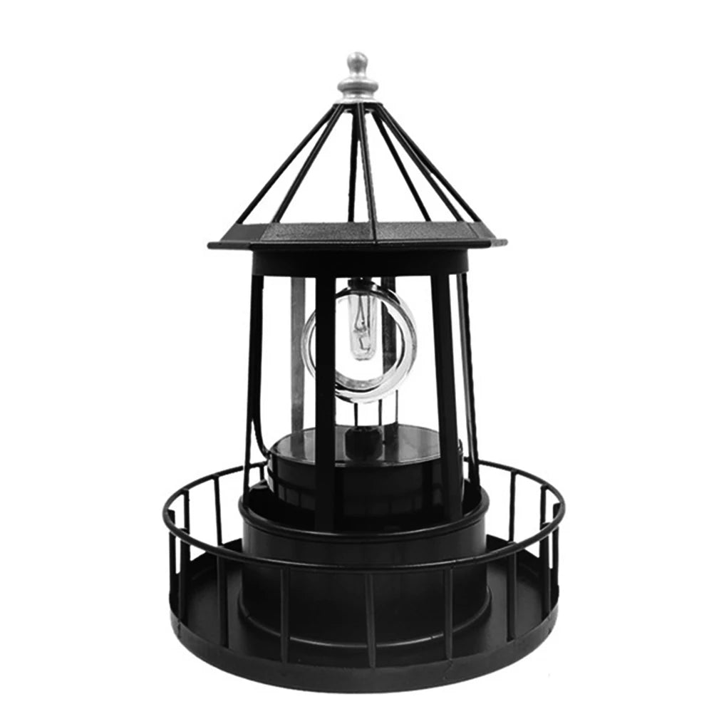 LED Solar Rotating Lighthouse Light Solar Garden Lights Outdoor Garden Decoration Lantern for Pathway Patio Garden Courtyard