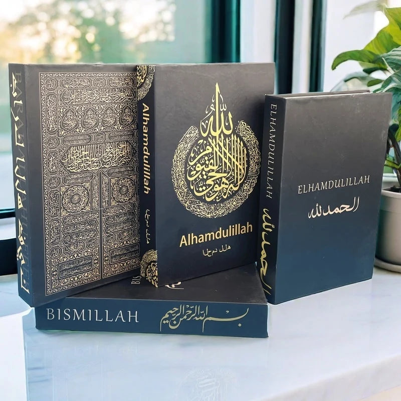 Islamic Mosque Kabaa Luxury Fake Book Home Decor Decorative Books Storage Box Simulation Book Coffee Table Interior Decoration