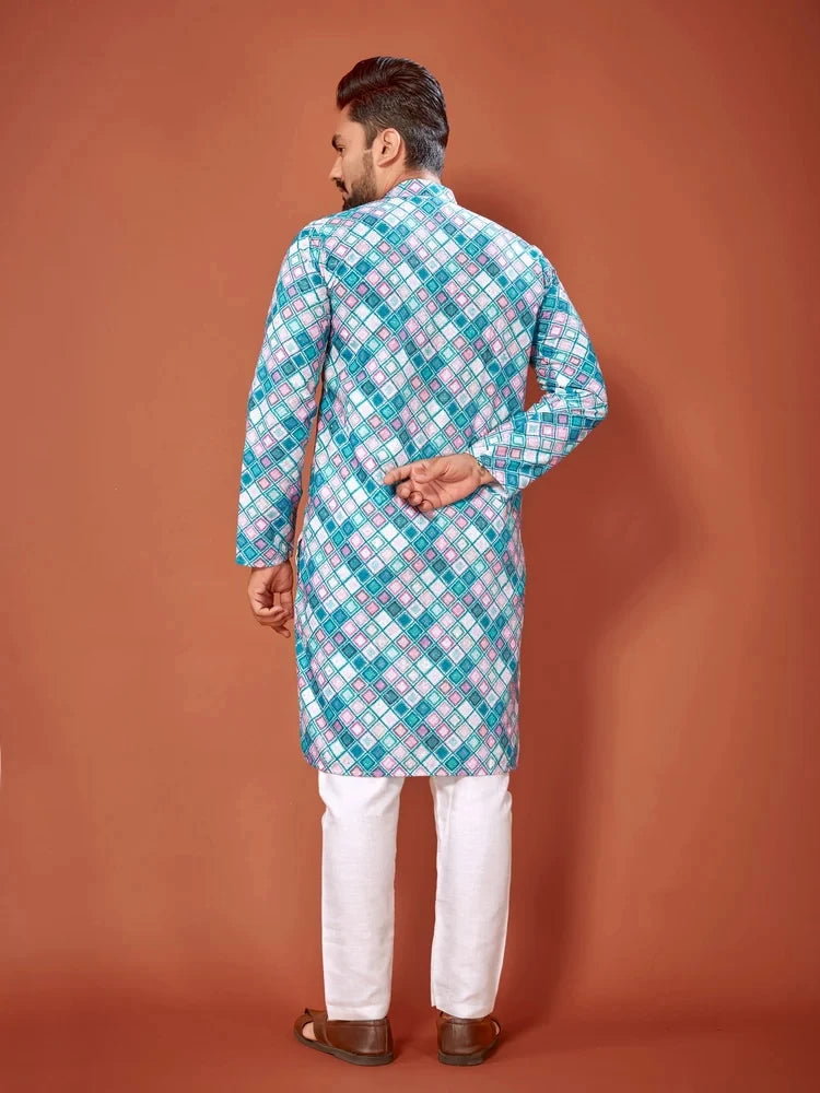 Men Islamic Arabian Patchwork Striped Embroidery Eid Muslim Long Robe Jubba Casual Thobe Men Muslim Islamic Men Robe