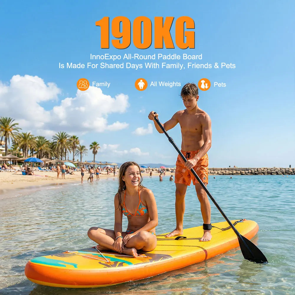 InnoExpo Inflatable Paddling Board Surf Sup Stand Up Paddling Board Non-Slip Water Sport Paddle Board 320*83*15 with Accessories