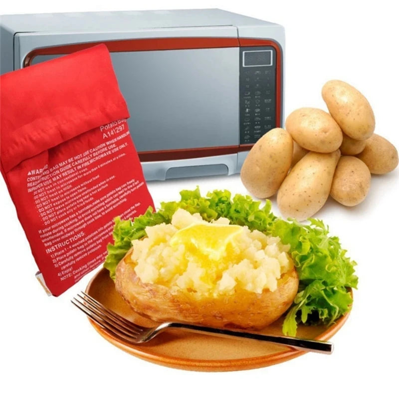 Kitchen Supplies Microwave Potato Bag Baked Potato Bag Red Pouch Cooking in Just 4 Minutes Cooker Bag Potato Bags Kitchen Tools