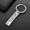 Islamic Allah Ayatul Kursi Key Chain Muslim Arabic Calligraphy Stainless Steel Keychain Quran Jewelry Keyring Gift for Friends
