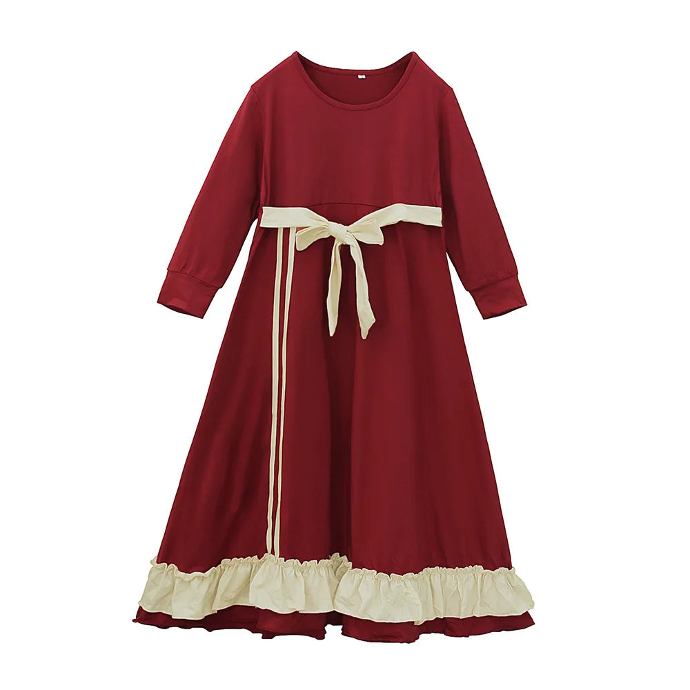 Muslim Ramadan 2Pcs Islamic Girls Modest Prayer Gown Long Sleeve Dress Hijab Arabic Kids Abayas Dubai Kaftan Robe with Headscarf