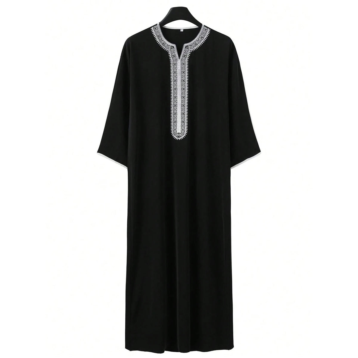 New Islamic Muslim Men's Thobe Long-sleeved Classic Embroidery Robe Arabic Ethnic Style Men's Casual Formal Robe Prayer Dress