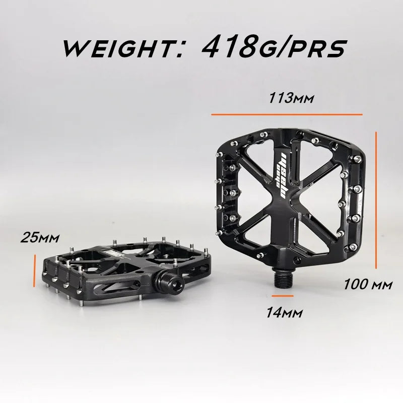 2024 new wide polished bicycle pedals Road Bicycle 3 Bearings Pedal  Mountain Bike Cycling Anti-slip Pedal