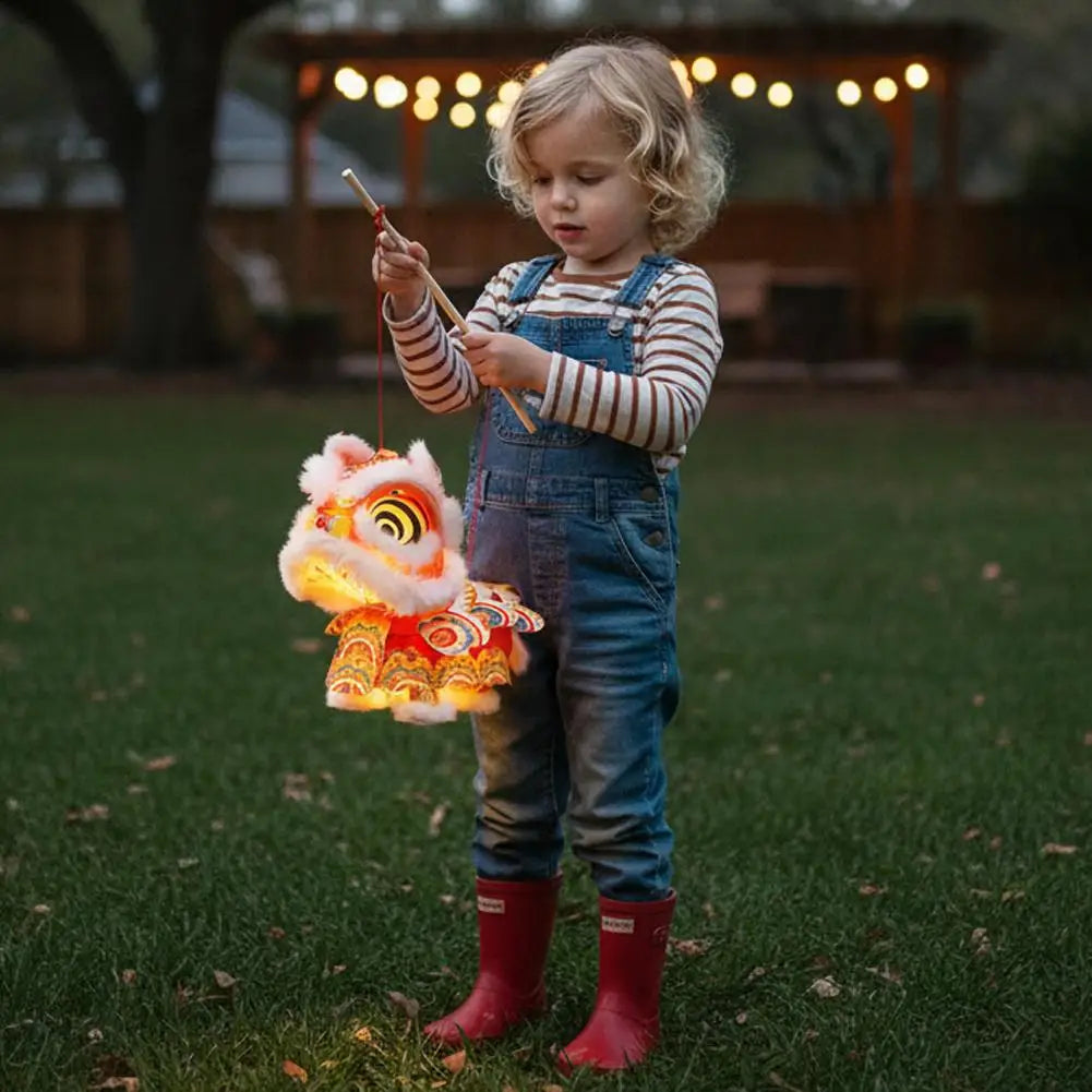 2026 Year of the Horse Chinese New Year Lion Dance Lantern DIY Kit Waterproof Light Up Handheld Toy LED Copper Festive Craft