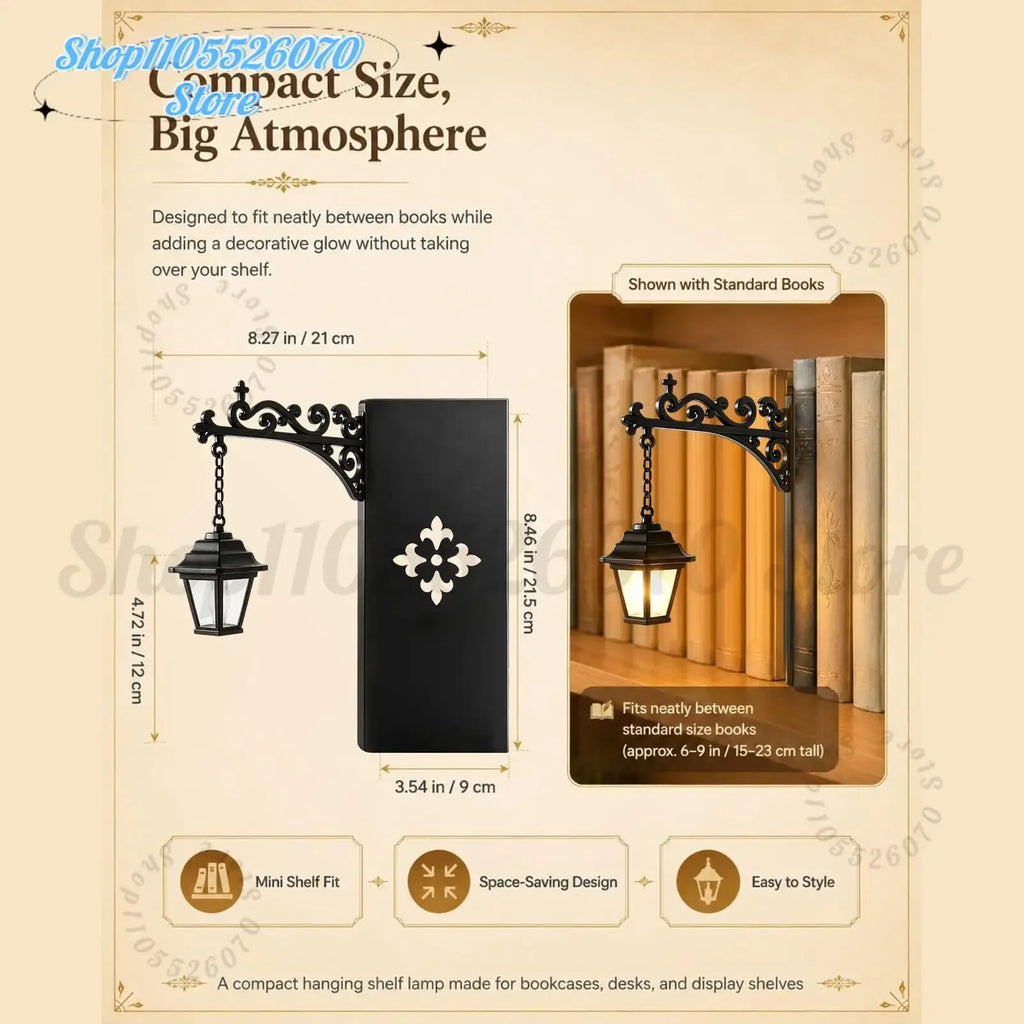 2026 Library Lantern-Decorative Bookshelf Lighting, Warm LED Nightlight, Miniature Shelf Light, Home Desk Hanging Ornament