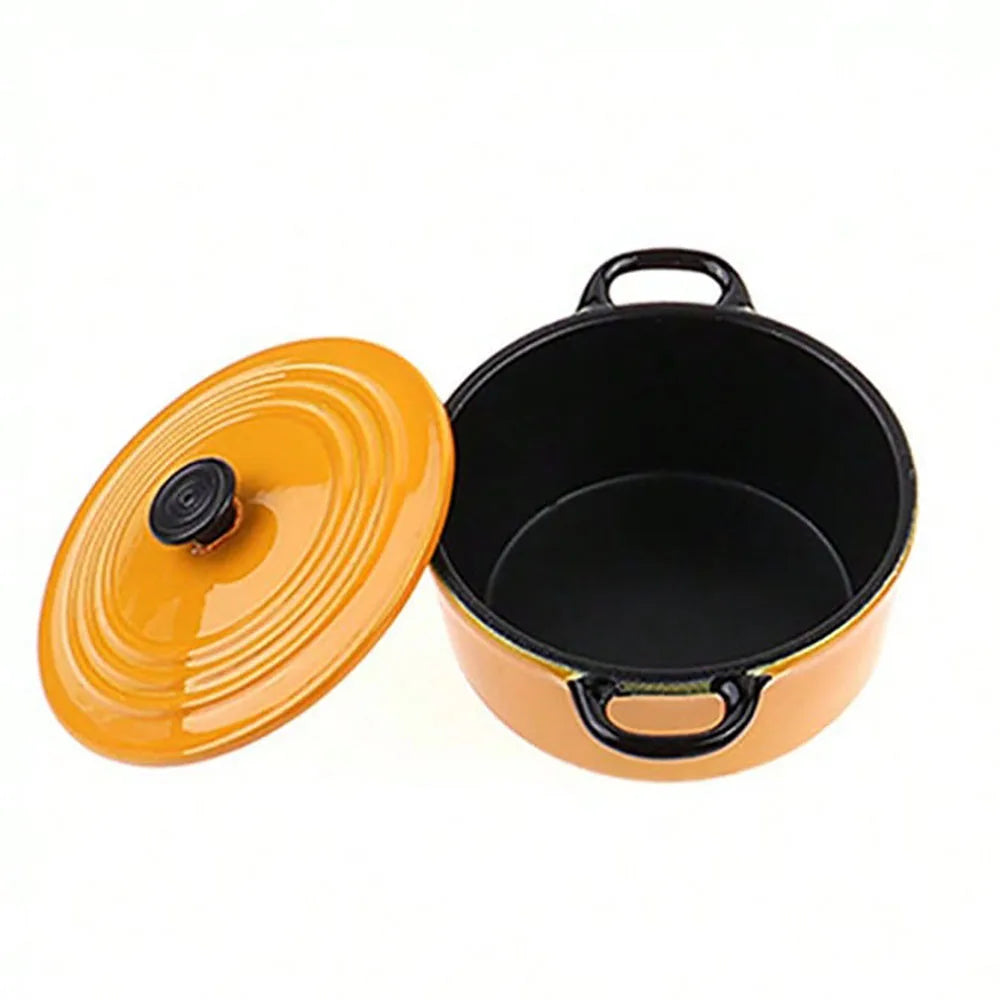 1 Pcs Dollhouse Miniature Kitchen Metal Stock Pot & Kettle: 1/12 Mini Simulation Kitchen & Dining Table Household Cookware Decor