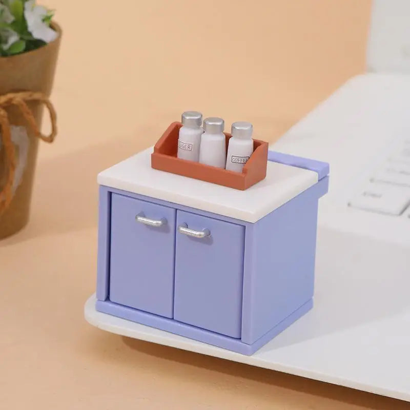 1 Set Dollhouse Miniature Simulation Kitchen Utensils Gas Stove Model Kitchen Accessories For Doll House Decor Pretend Play Toys