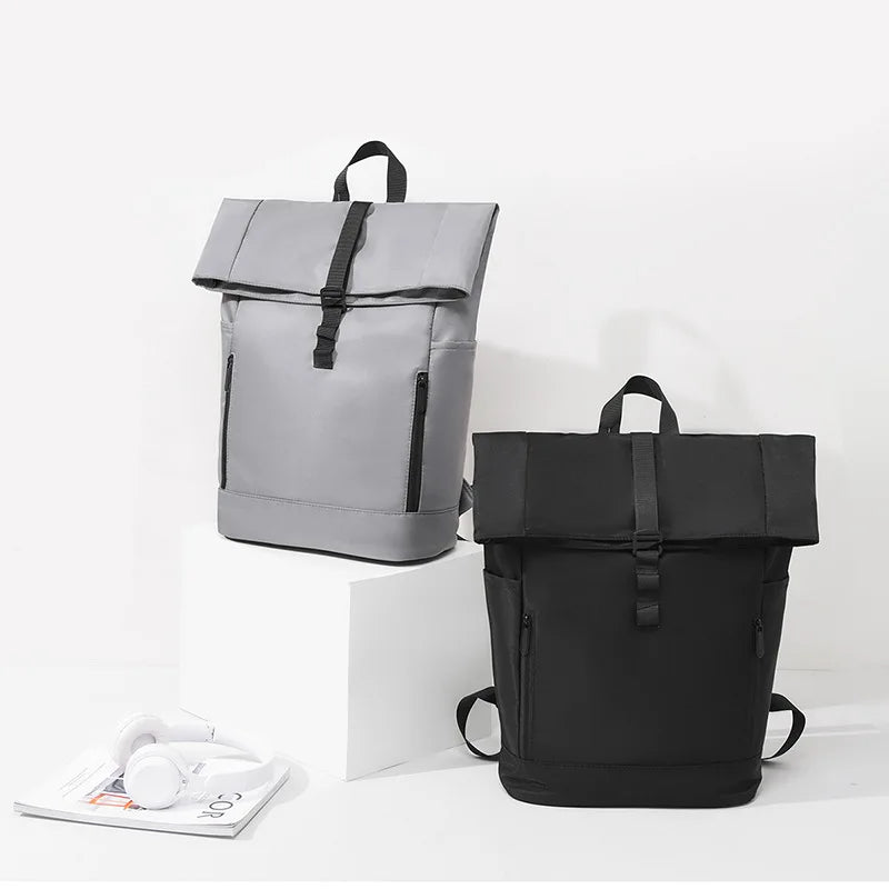 Europa und die Vereinigten Staaten: Neuer Roll-Top-Rucksack für Herren, Business- und Freizeitrucksack mit Rollverschluss.