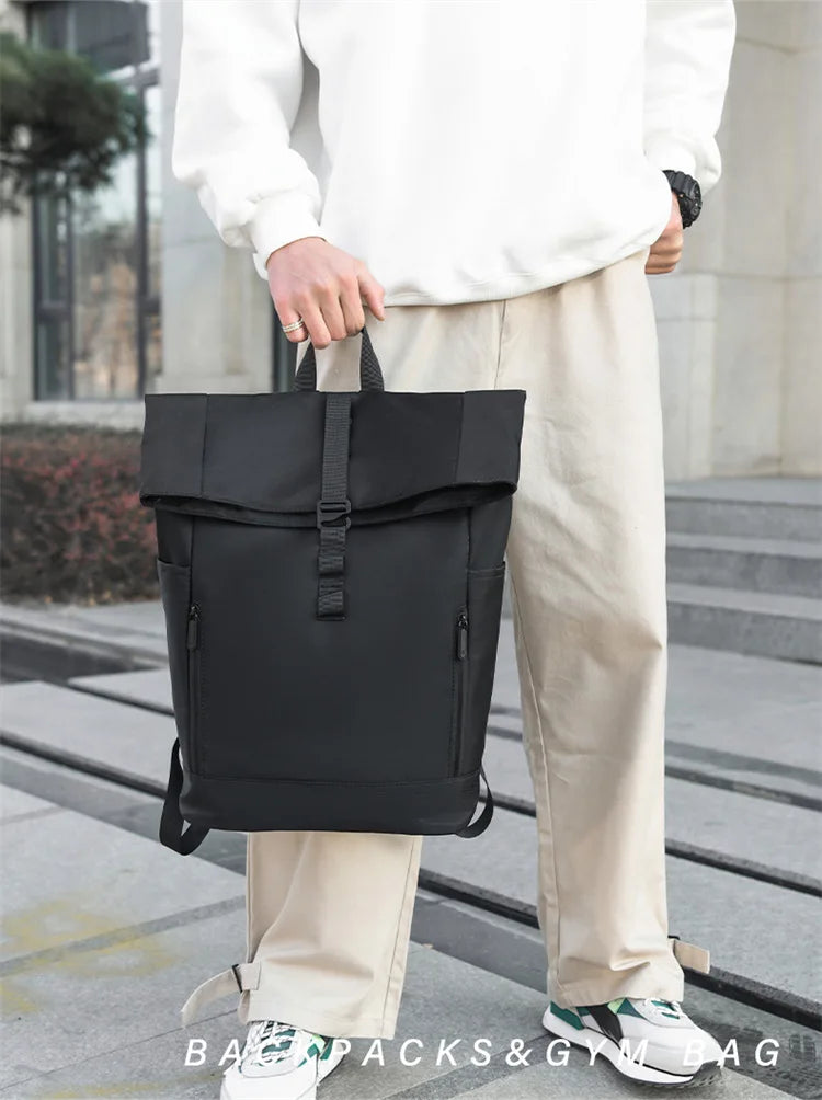Europa und die Vereinigten Staaten: Neuer Roll-Top-Rucksack für Herren, Business- und Freizeitrucksack mit Rollverschluss.