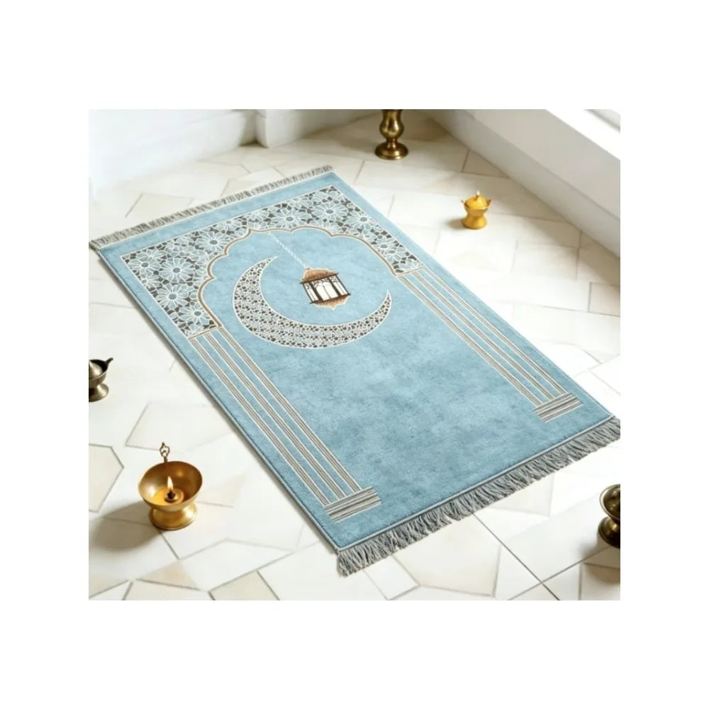 Islamic Floral Prayer Mat, Easy-to-clean Muslim Worship Rug, Foldable Skin-friendly and Wear-resistant Kneeling Blanket