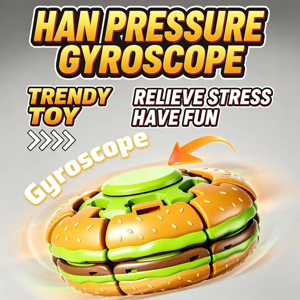 Burger Fidget Spinner Toy Creative Deformation Sensory Stress Relief Toy Cute Food Spinner Fingertip Decompression