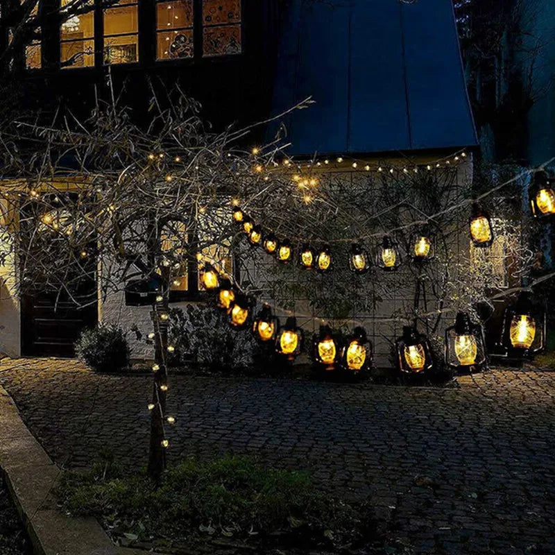 1Pack Battery Powered Lantern String Lights LED Kerosene Bottle RAMADAM String Light For Garden Wedding Holiday Party Decoration