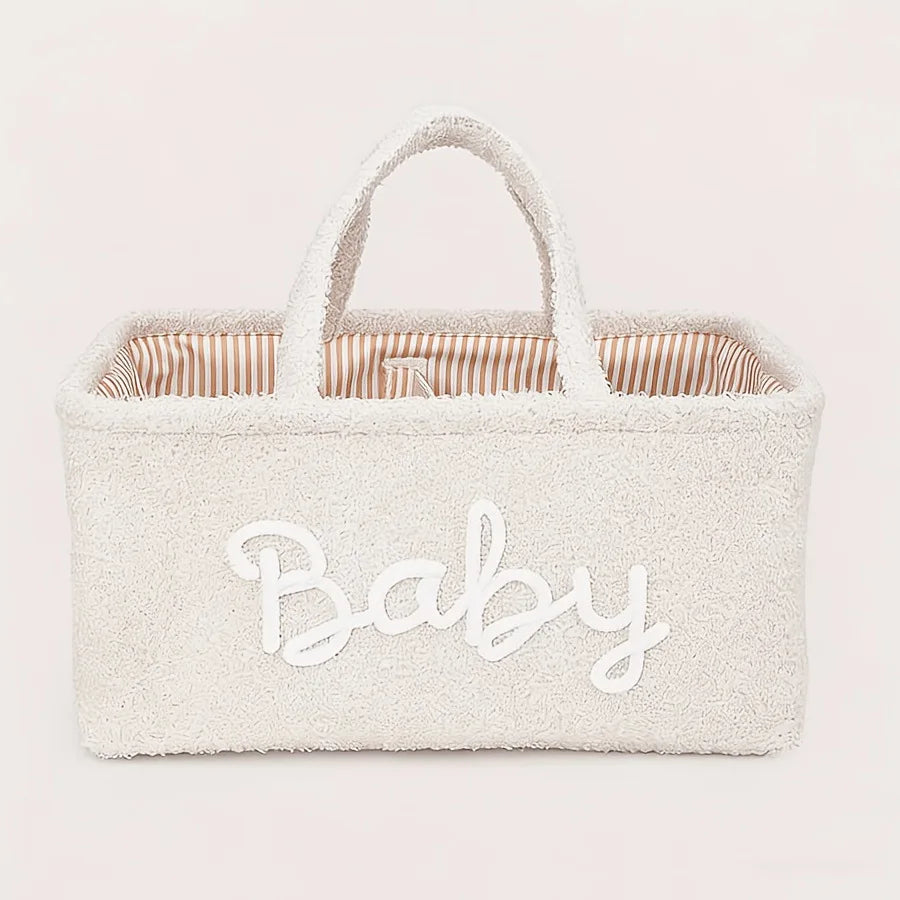 eddy Fleece Baby Diaper Caddy Organizer Portable Nursery Storage Basket for Diapers Wipes Toys Changing Bag