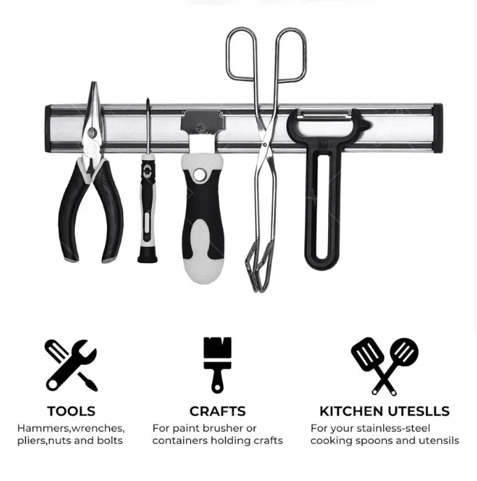 Kitchen Knife Holder Multipurpose Powerful Knife Rack Storage Wall Mounted Magnetic Knife Strip Kitchen Utensils Accessories