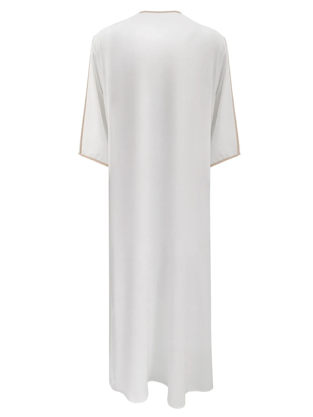 2026 Ethnischer Stil Muslimische Kleidung Eid Nahost-Robe Herren Thobe Arabischer Islamischer Kaftan mit Tasche Lose Lässige Bestickte Abayas