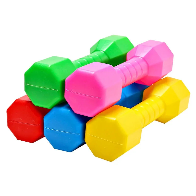 2pcs Children Dumbell Plastic Fitness Equipment Kids Training Performance Outdoor Dancing Tool Workout Exercise Colorful Toy