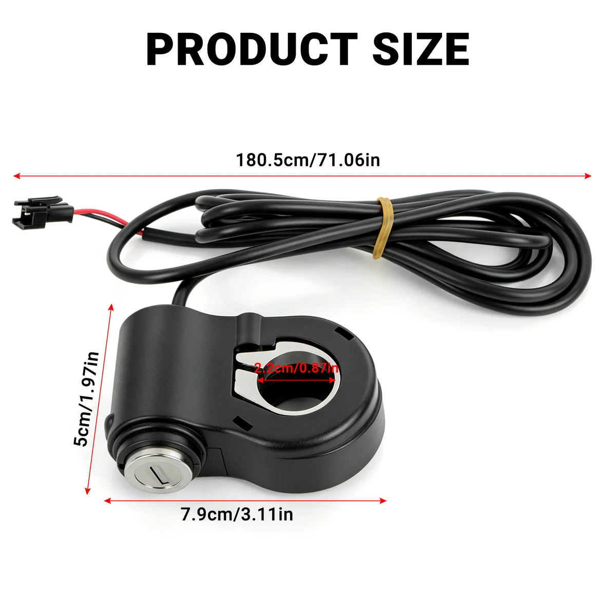 12V-72V Ebike Key Ignition 2 Wires Ignition Lock Key Switch with 2 Key for Super 73 for Ridstar Q20 Electric E-Scooter Universal