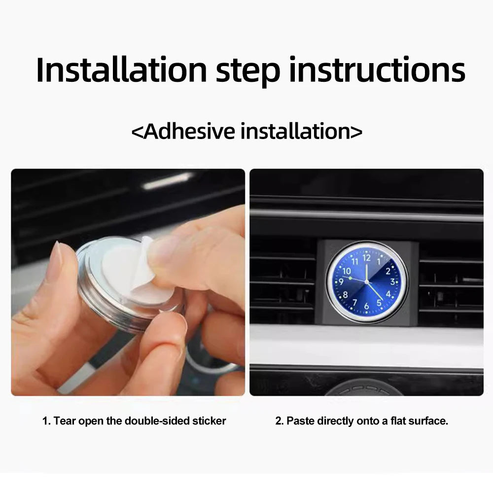 Mini-Autouhr, leuchtend, 5 Farben, Auto-Stick-On-Digitaluhr, Mechanik, Quarz, Motorraduhren, Auto-Ornament, Autozubehör