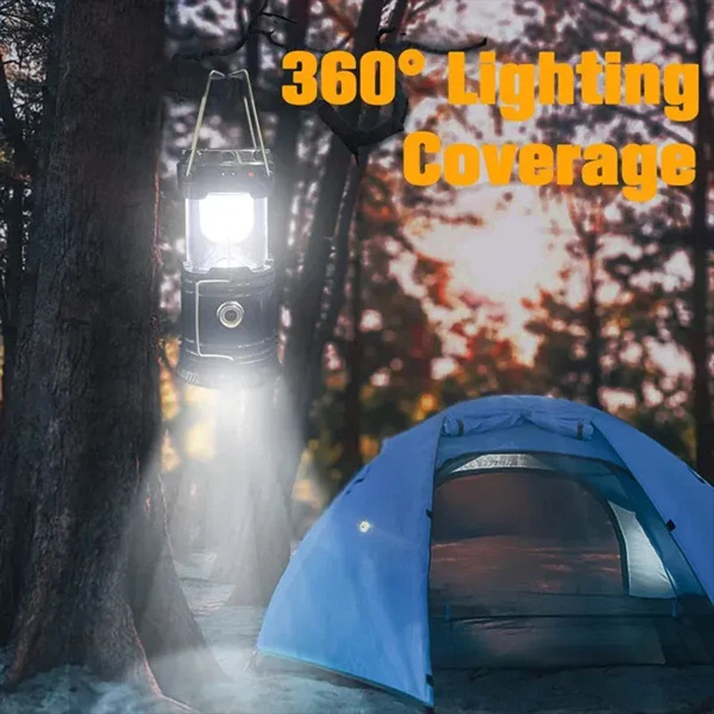 1/2Pack 6 in 1 Multifunction Lantern, LED Solar Camping Lanterns, USB Rechargeable Portable Flashlight, Waterproof Ultra Bright