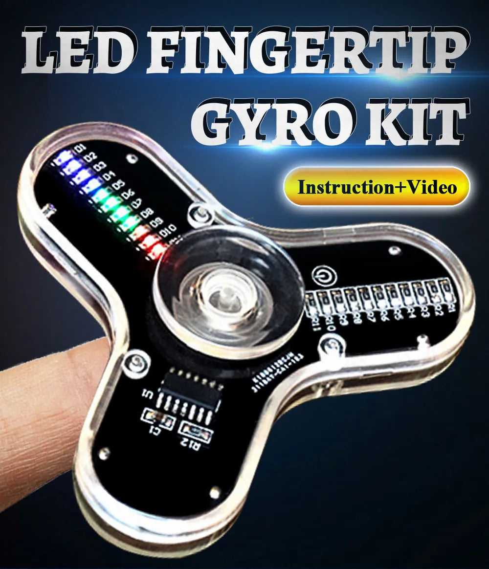 DIY Fidget Top Kit Fingertip Gyros with LED Manufacture Soldering Learning Welding Diy Electronic Kit