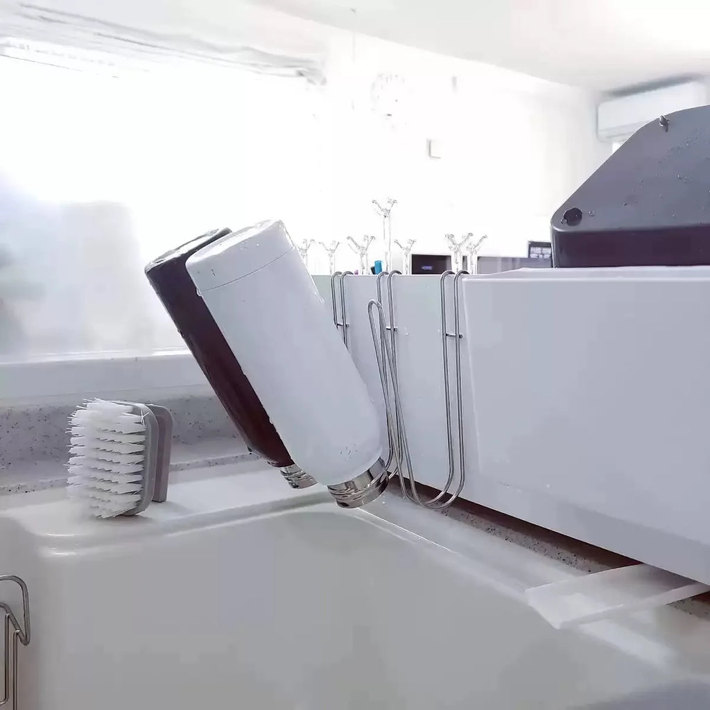 Küchen-Aufbewahrungsregal, hängendes Tassen-Trockengestell für Wasserflaschen, Kaffeetassen, Aufbewahrung mit Haken, platzsparender Badezimmer-Organizer
