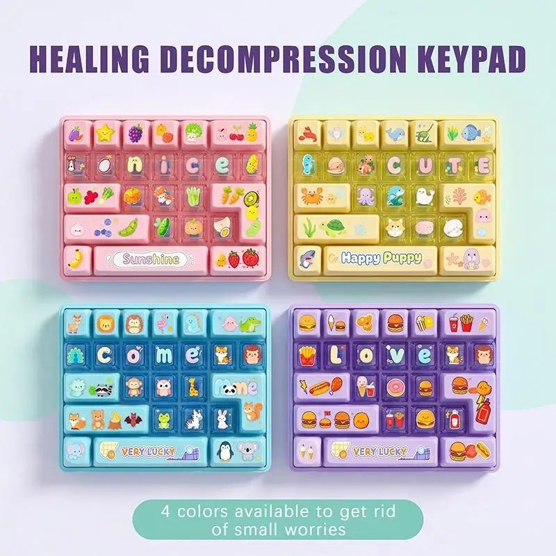 Purple Fidget Keyboard Toy With Cute Animal Patterns And Smooth Touch Perfect For Home Leisure Office Stress Relief