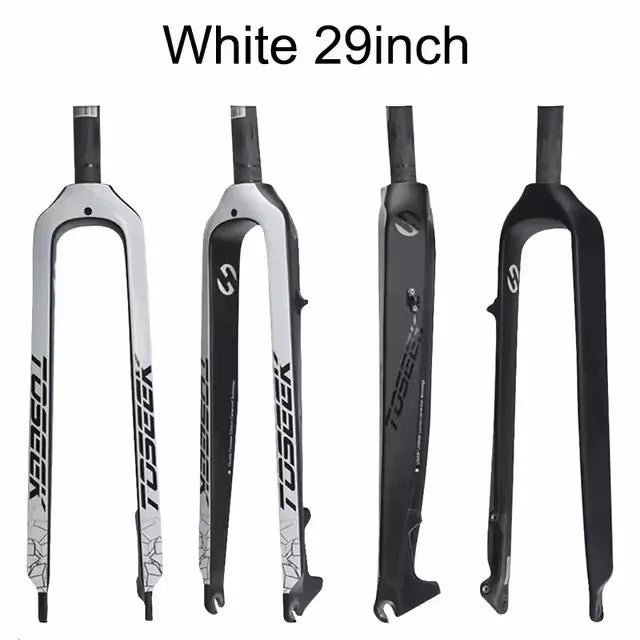 TOSEEK T800 Carbon Fiber Rigid Fork MTB Bike Forks Mountain Bicycle Front Fork 26er 27.5er 29er Steerer Tube 1-1/8" 28.6mm