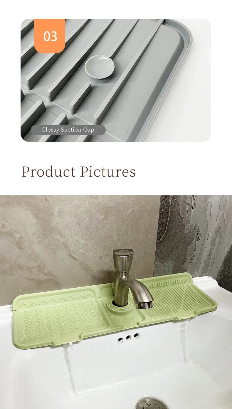 Kitchen Tools Silicone Faucet Drain Pad Slope Drain Pad Storage Pad Foldable Wash Table Waterproof Pad