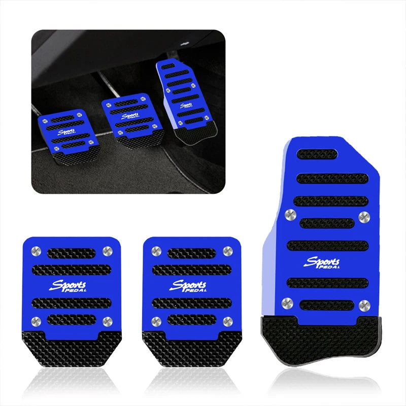 3-teiliges rutschfestes Auto-Pedal-Set, manuelle Bremse, Kupplungspedalabdeckungen, universelle Ersatzteile aus Aluminiumlegierung für Autos
