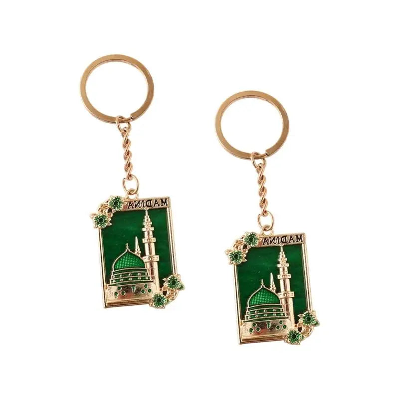 A52E Islamic Cultural Keyrings Decorative Mosque Motifs Accessories for Holy Event