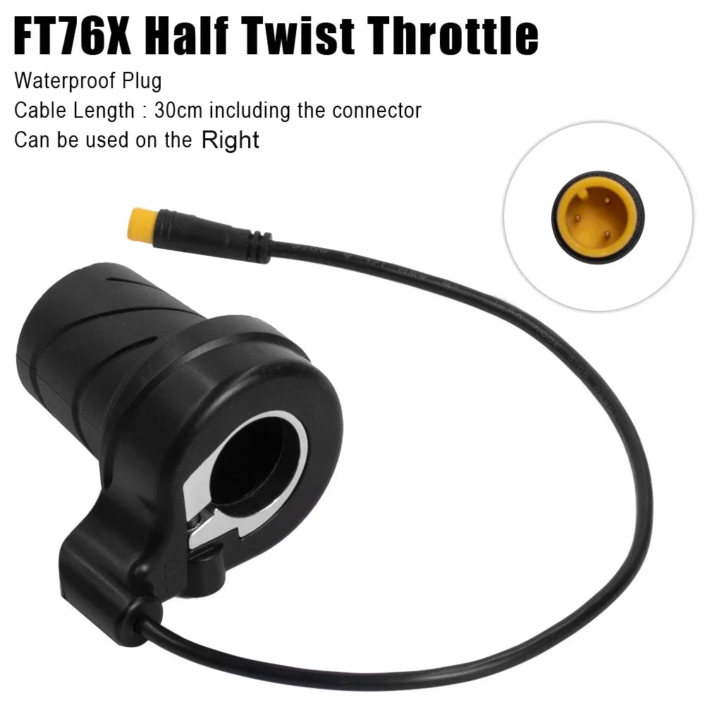 Ebike 76X Half Twist Throttle Electric Bike Speed Throttle 24V 36V 48V 60V 72V WP/SM E-Bike Part for Electric Scooter