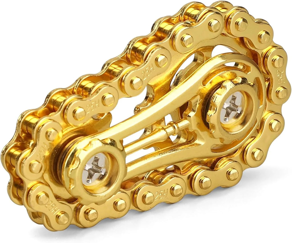 Fidget Chain,Sensory Bike Chain EDC Anti Stress Relief Anxiety Metal Fidget Finger Hand Spinner Toys For Kids Adults ADHD Autism