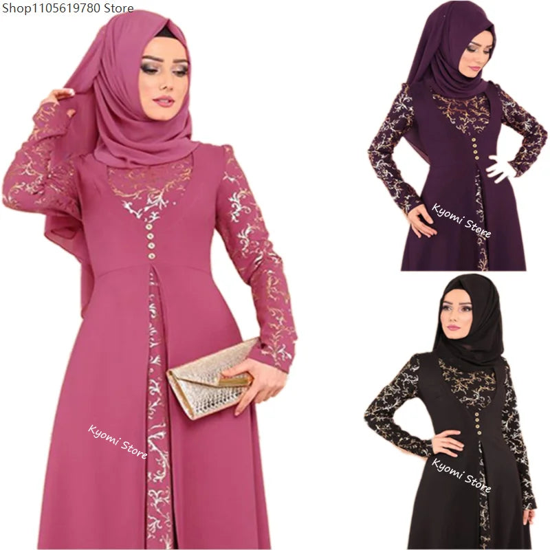 Muslim Abaya Turkey Islamic Arabic Hijab Dress Caftan Dubai Kaftan Moroccan Robe muslim Dress  islamic wear for women Plus size