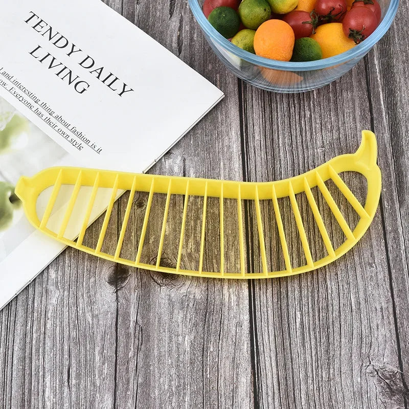 Kitchen Gadgets Plastic Banana Slicer Cutter Fruit Vegetable Tools Salad Maker Banana Chopper  Kitchen Tools Cooking Cut